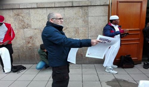 Sweden: Distribution of Al Raya Newspaper at the Grand Mosque in Stockholm