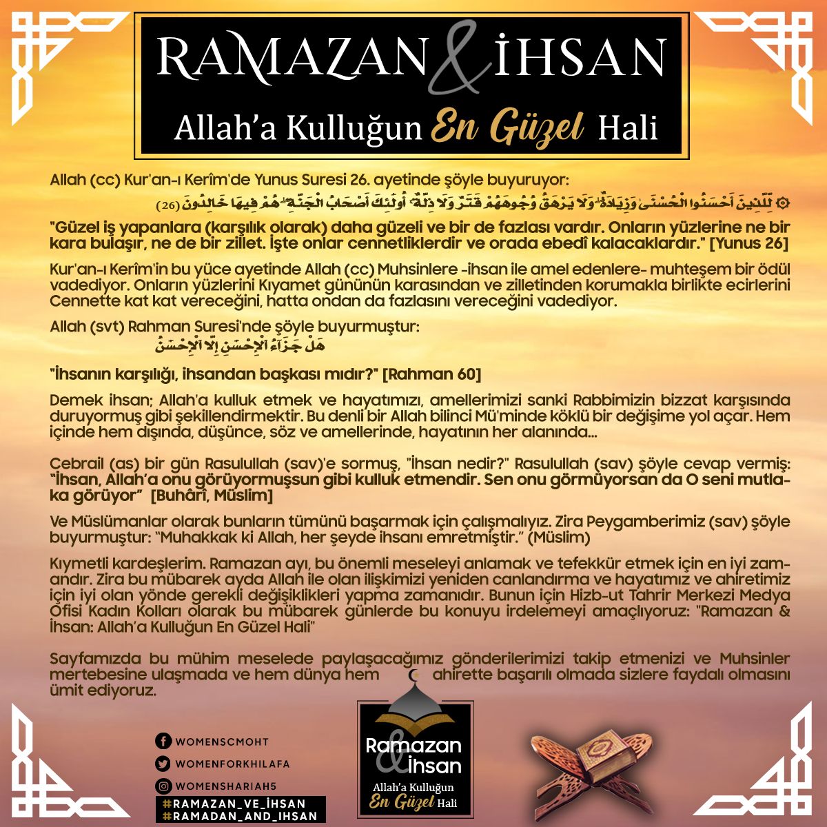 Ramadan and Ihsan 1442 2021 Poster TR