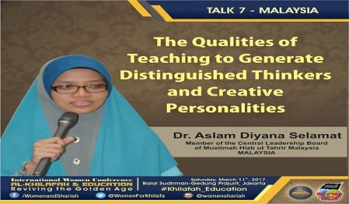 TALK 7: The Qualities of Teaching to Generate Distinguished Thinkers and Creative Personalities