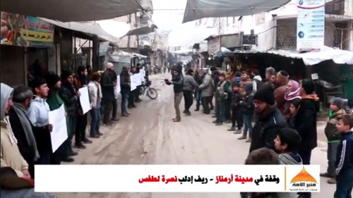 Ümmetin Minberi: Armanaz&#039;dan Deraa&#039;daki (Tefes) Kardeşlerine Destek Gösterisi